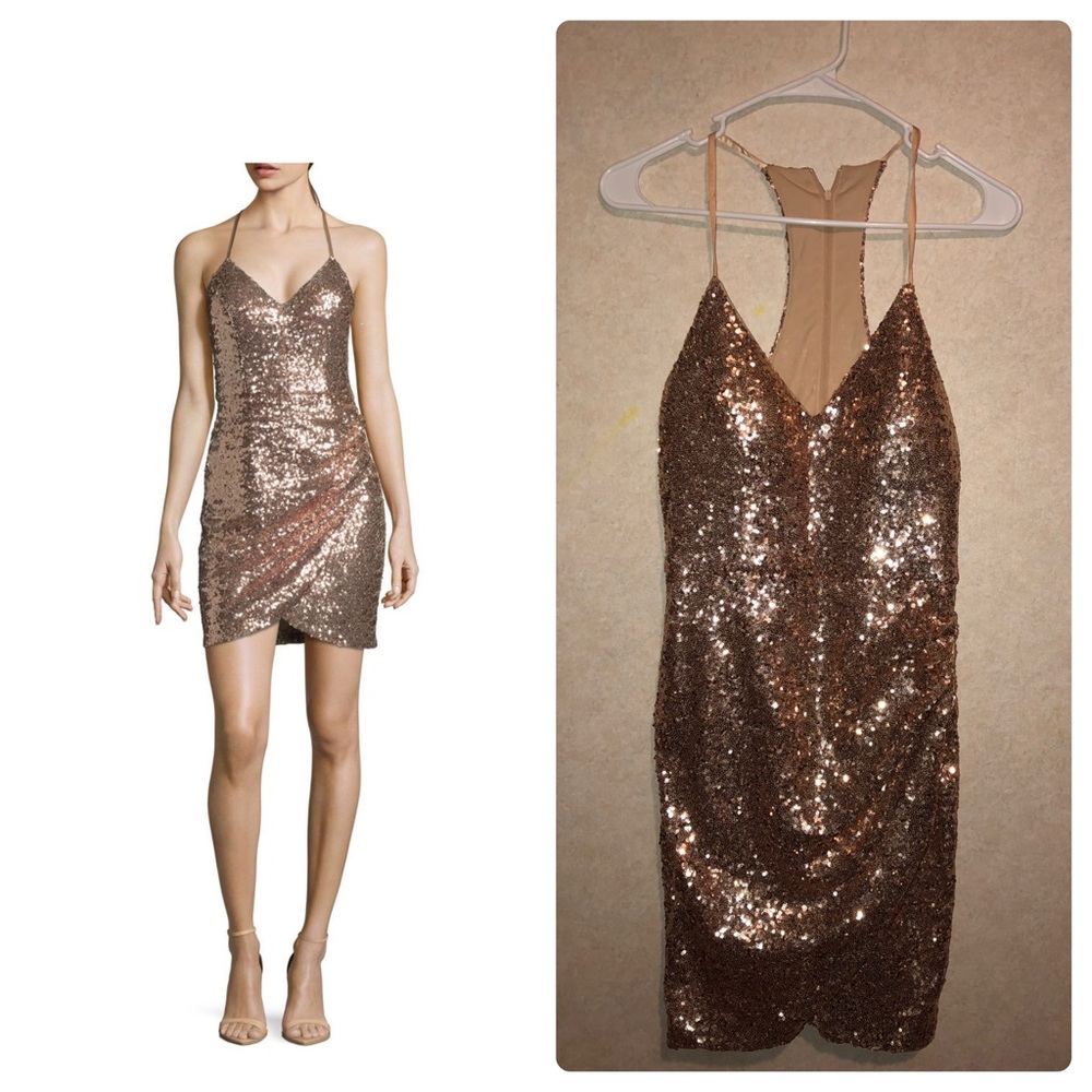 Gold glitter short dress